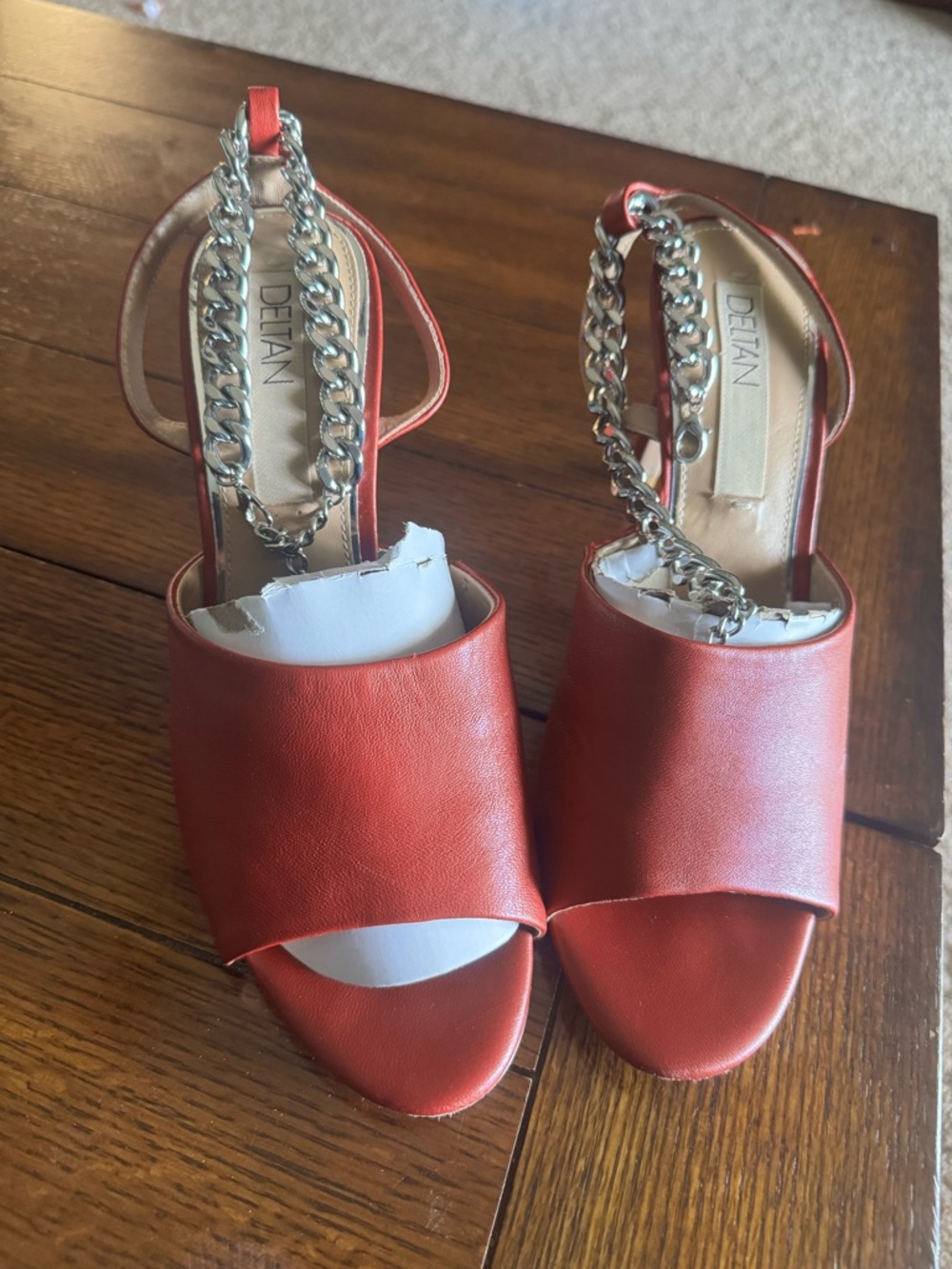 Delta Red Open-Toe Slip-On Mules - Picture 4 of 13
